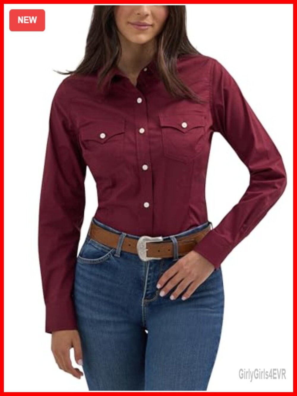 Wrangler Western Retro Button-Down Shirt Slim Fit Cotton Blend